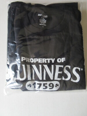 GUINNESS TSHIRT NEW  PROPERTY OF GUINNESS 1759 size LARGE black