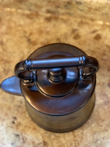 Vintage McCoy Bronze Hammered Tea Kettle Cookie Jar - 1961-67