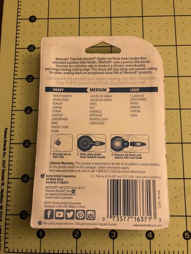 Westcott Titanium ROTARY BLADE 45MM Straight Blade
