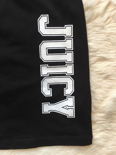 NWT Juicy Coture Black Label Skirt Pitch Black White Logo Girls Size 16 Everyday