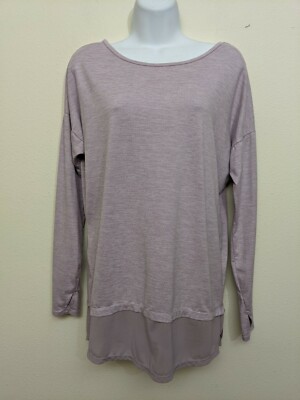 Danskin Now NWOT XS Athletic Top Heathered Lavender Thumb Holes Long Sleeve