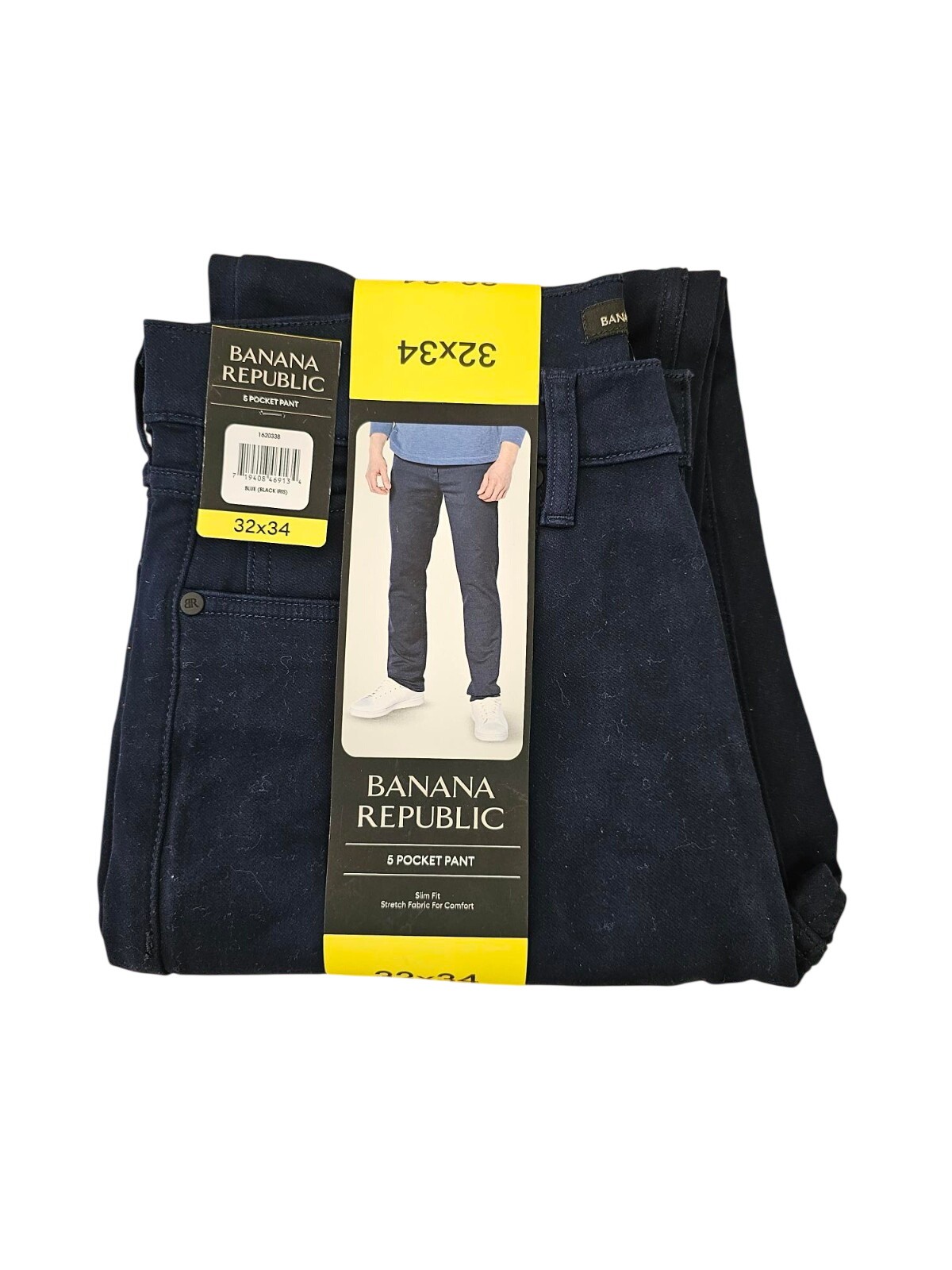 32x34 Banana Republic Men’s 5 Pocket Pants Stretch Slim Straight Iris Blue