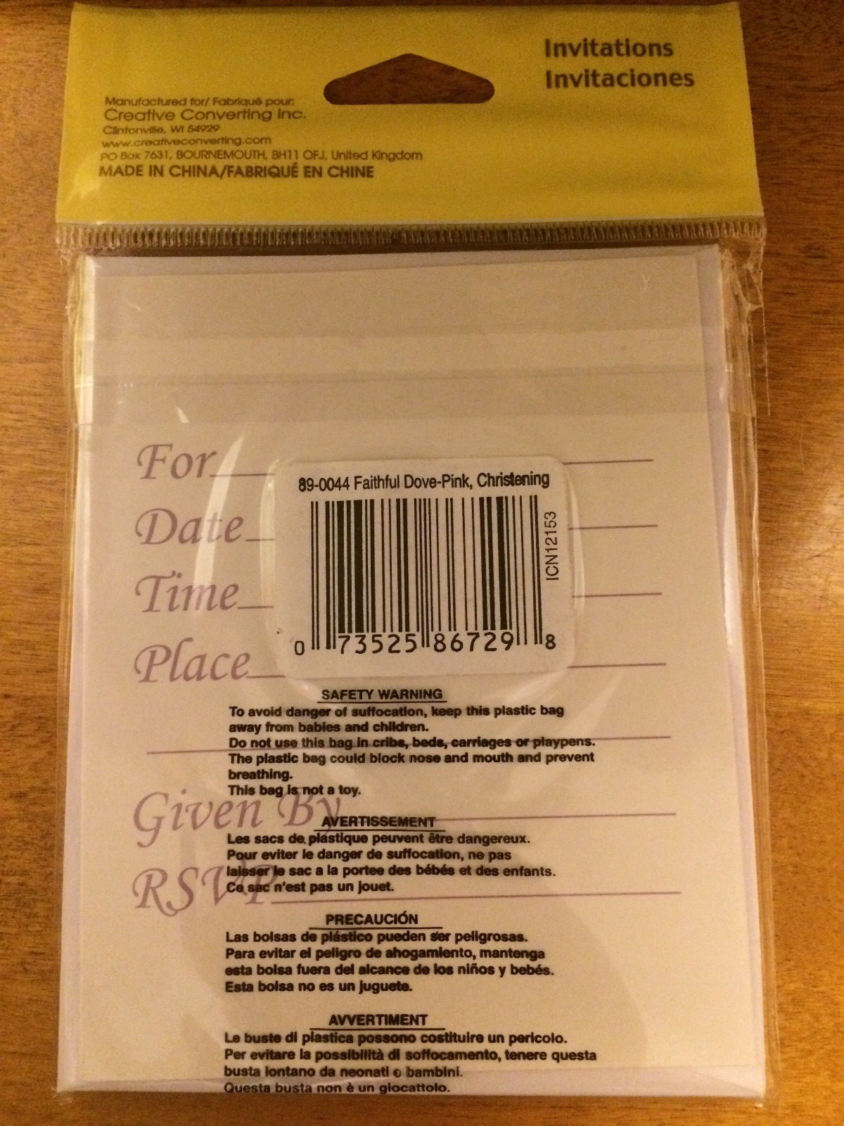 (48) Faithful Dove Pink Invitations 