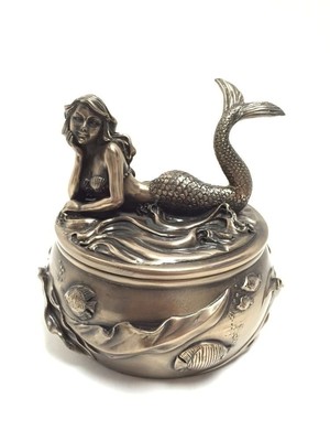 SUMMIT COLLECTION Art Nouveau Antique Bronze Mermaid Calypso Embellished Trin...
