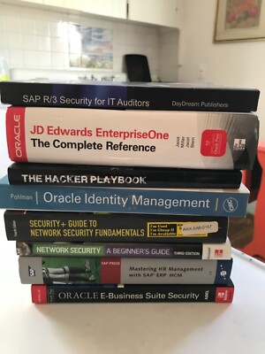Lot of 8 network security books- Oracle, SAP and more   Please read description 