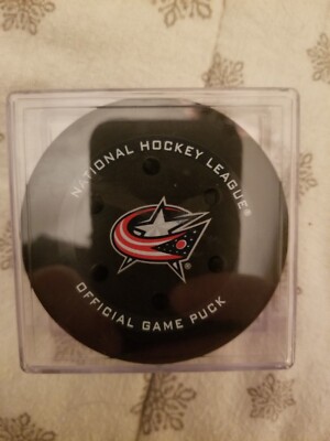 PAVAL ZACHA BOSTON BRUINS GOAL SCORED GAME USED COLUMBUS BLUE JACKETS PUCK COA