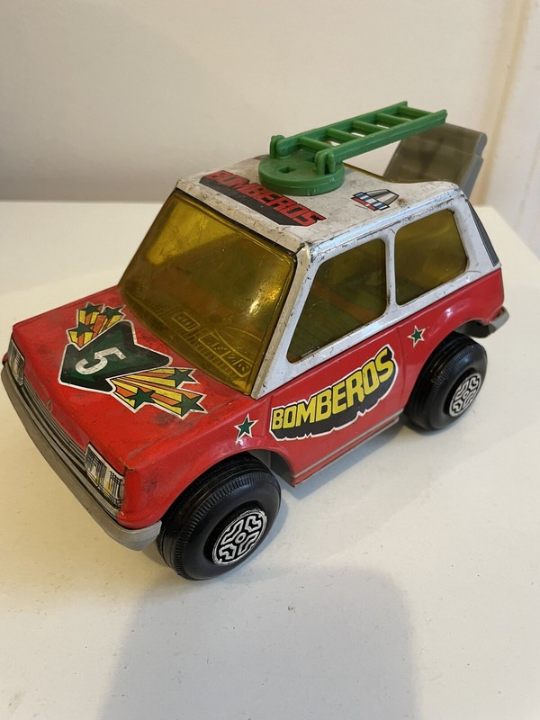 Obertoys 1001m Renault R5 950  Bomberos Moviles 18cm Friction Jouet Ancien TÃ´Le 