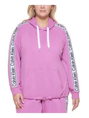 

CALVIN KLEIN PERFORMANCE Женский фиолетовый свитшот с капюшоном и шнуровкой по краю, плюс