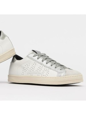 

P448 Женские кожаные спортивные кроссовки с круглым носком на платформе с белым логотипом John, Белый, S20JOHN-W156