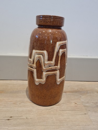 Vintage Retro Large West German Vase Brown 60s 70s Scheurich Mid Century Prop