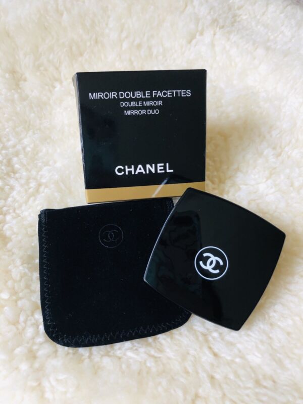 Chanel Mirror Duo Compact Double Facette Makeup Black Bridesmaid Gift