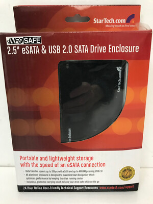STARTECH.COM SAT2510BU2E 2.5'' ESATA & USB 2.0 SATA HARD DRIVE ENCLOSURE NEW