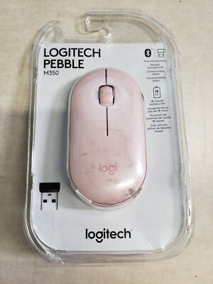 Logitech M350 Pebble Wireless Portable Mouse - Gray / Rose