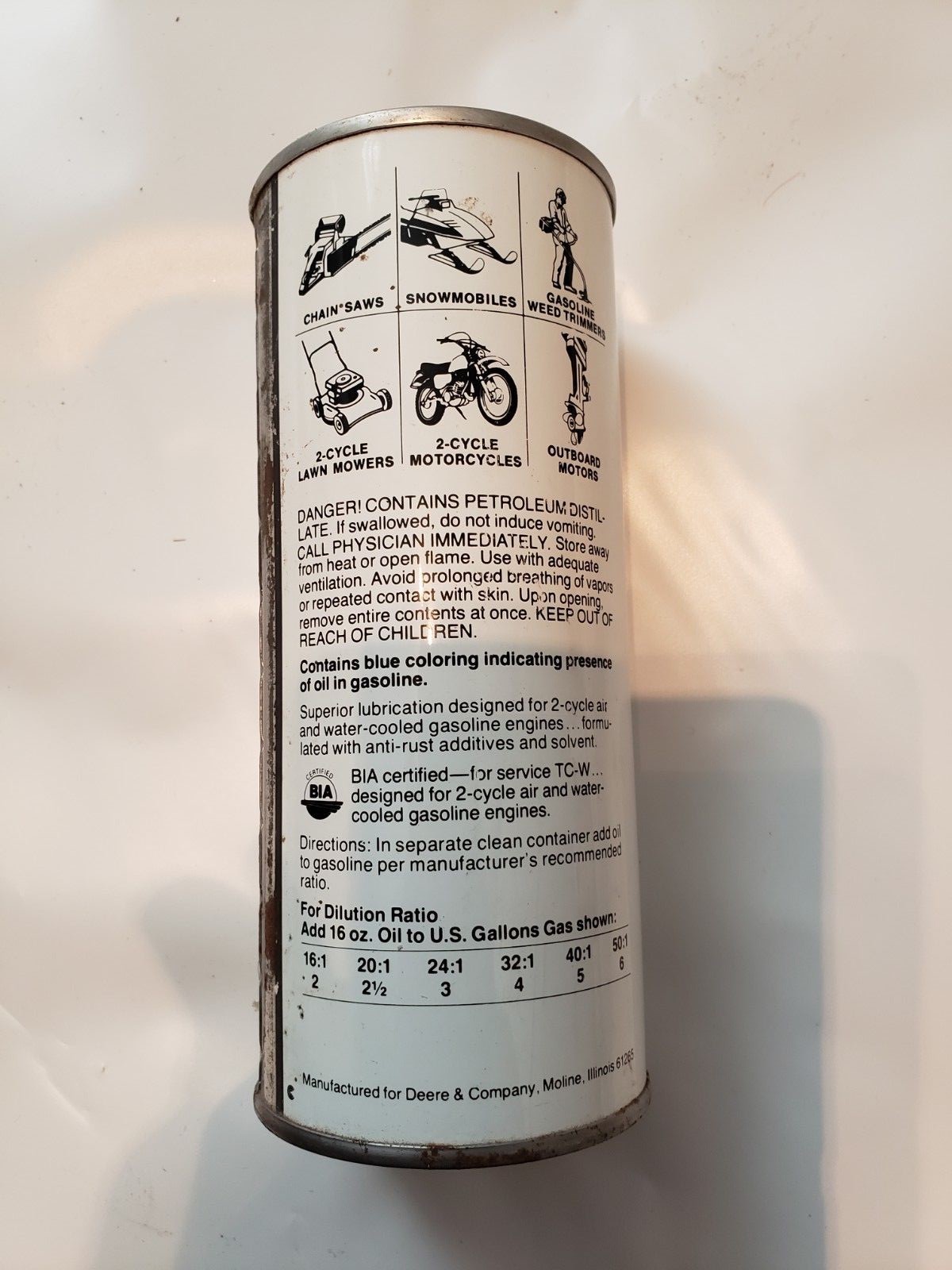 2 Cycle John Deere Engine Oil 16 Oz Can TY6244 O3