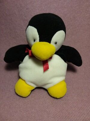 6.5'' Soft Dreams VELOUR PENGUIN BLACK WHITE plish stiffed bean bag