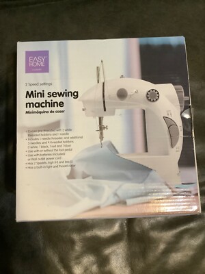 Easy Home 2 Speed Electric And Battery AA Mini Sewing Machine /White NEW