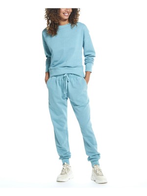

WEATHERPROOF VINTAGE Женский синий ребристый свободный крой с длинным рукавом и круглым вырезом