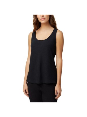 

TAHARI Женский черный топ без рукавов с круглым вырезом