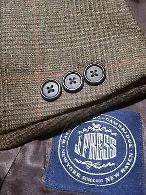 41L J.press orange/brown Glen Plaid wool Tweed Blazer Jacket sport Coat NWOT
