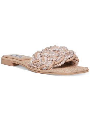Женские босоножки-слипоны STEVE MADDEN бежевого цвета Zeal с квадратным носком на блочном каблуке, 7 М