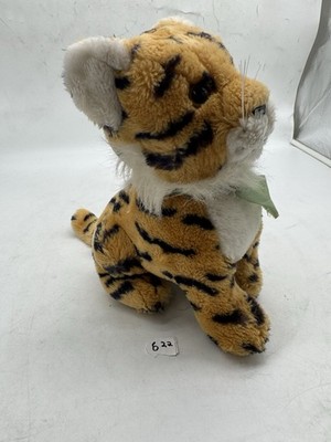 1982 Fun Far San Francisco Tiger Plush Stuffed Animal Toy Green Ribbon