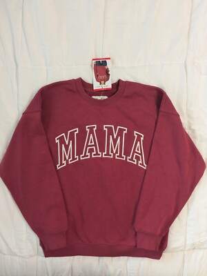 State of Mine Women's Soft Long Sleeve Mama Stitched Logo Sweatshirt XS X-Small