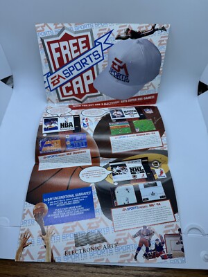Electronic Arts EA Super Nintendo SNES Promo Free Hat Mailer Rare 1993 NHL 94