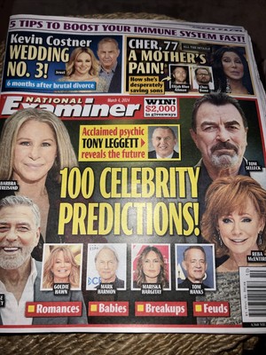 National Examiner Reba Mcentire Tom Selkeck 100 Celebrity predictions 2024
