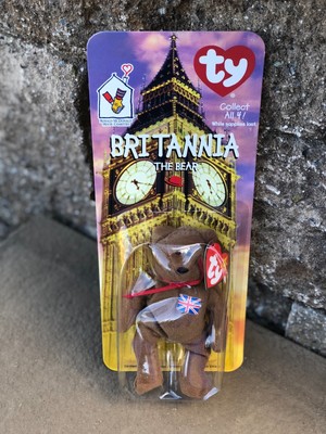 Vintage Brittania The Bear Beanie Baby 1999 McDonald MOC NIP New Old Stock X4