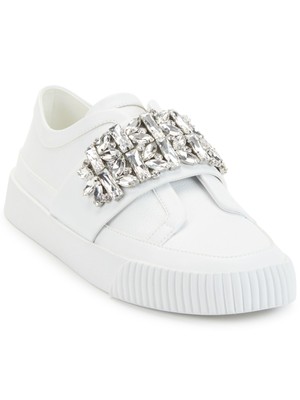 

KARL LAGERFELD Женские белые кожаные кроссовки без шнуровки на платформе Jules Toe 7,5 м, Белый, KL215155