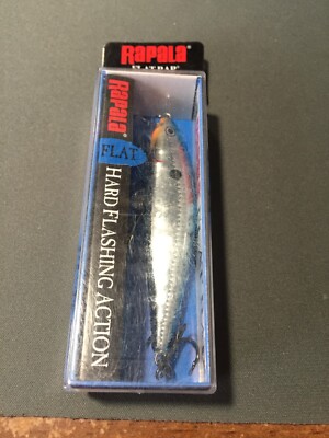 DISCONTINUED RAPALA BALSA FLAT RAP LURE FLR08 SB SILVER BLUE NIP
