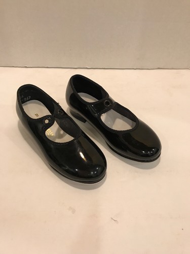 Spotlights Tap Shoes Black Patent Leather No Laces Size 9 Dance Youth