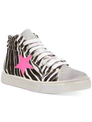 

STEVE MADDEN Женские черные туфли из коровьей шерсти на молнии с акцентом Reiss с круглым носком на плоской подошве 10 м, Черный, REIS01D1