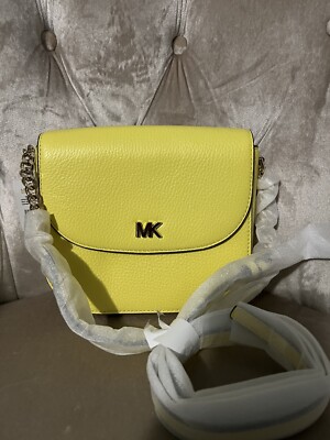 Michael Kors Leather Half Dome Crossbody Bag Handbag Crossbody Sunshine Yellow