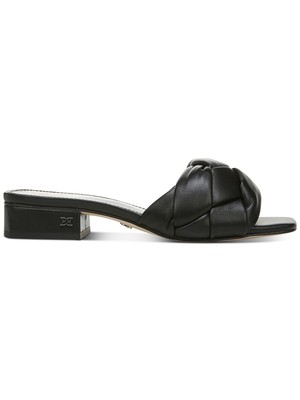 

SAM EDELMAN Женские черные кожаные шлепанцы на блочном каблуке Dawson, размер 8,5 м, Черный, I0041L3