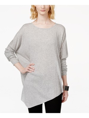 

INC Женский серый топ с длинными рукавами верескового цвета и вырезом под горло