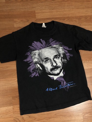 Vintage Albert Einstein T-Shirt Large Print Single Stitch
