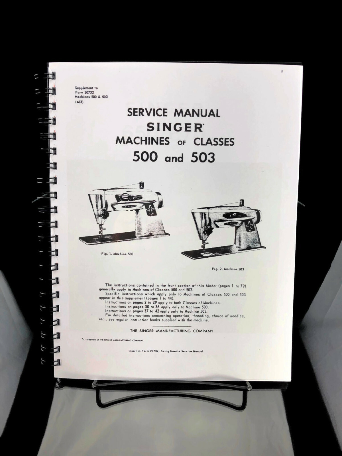 Singer 500 & 503 Class Machines SERVICE Manual User Guide COPY COIL