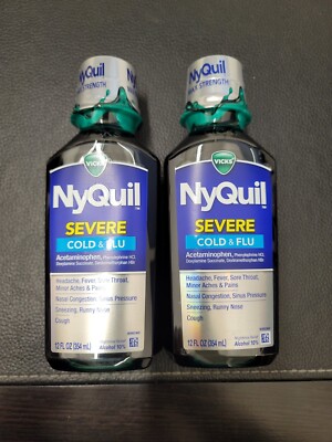 Vicks Nyquil Severe Cold &  Flu 12 Fl Oz 2 pack