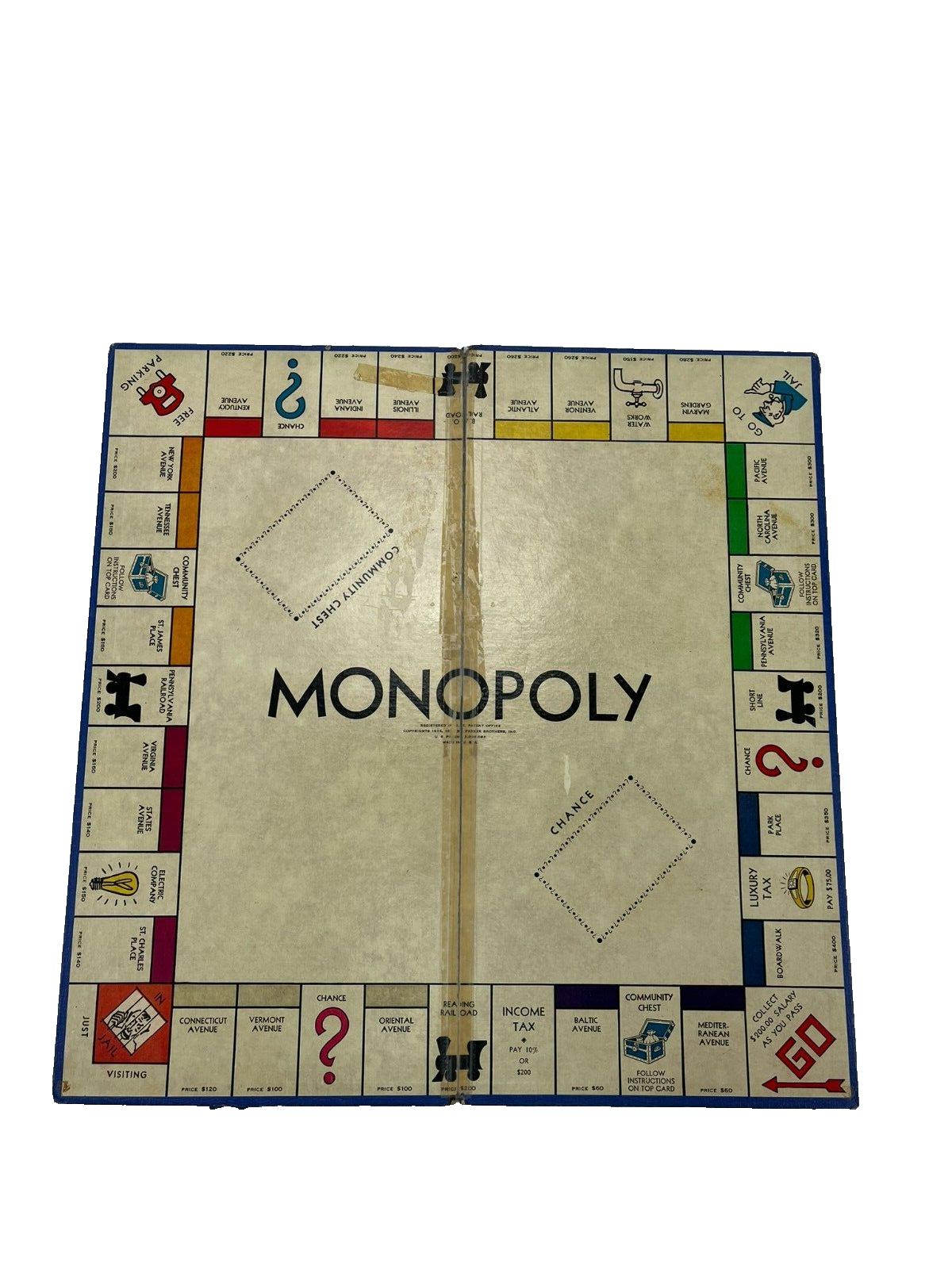 Vintage 1947 Parker Brothers Short Monopoly Game, Incomplete
