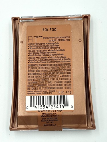 Maybelline FIT Me Bronzer Light Bronze Sunlight Oil Free .16oz SEALED