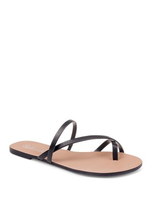

Женские кожаные шлепанцы SPLENDID черного цвета с ремешком на мыске Trenton Slip On, Черный, LL1736
