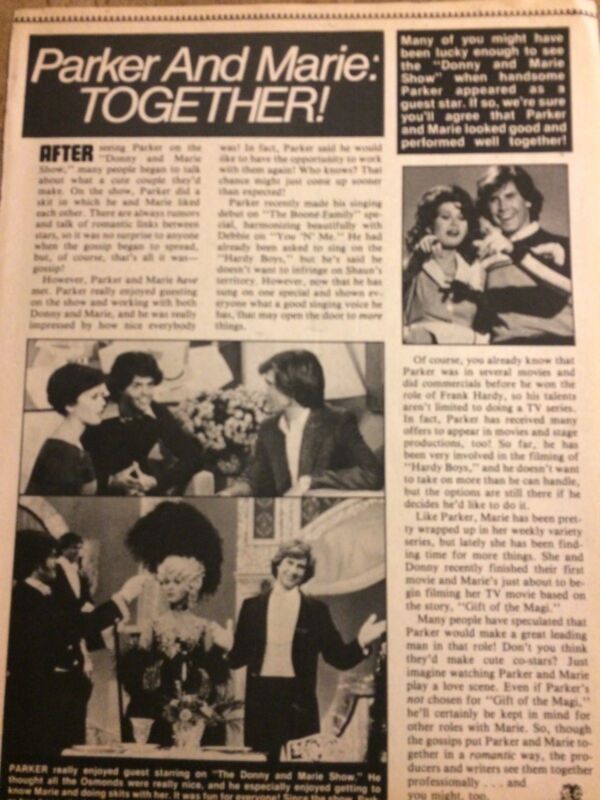 Marie Osmond, Osmonds Brothers, Full Page Vintage Clipping
