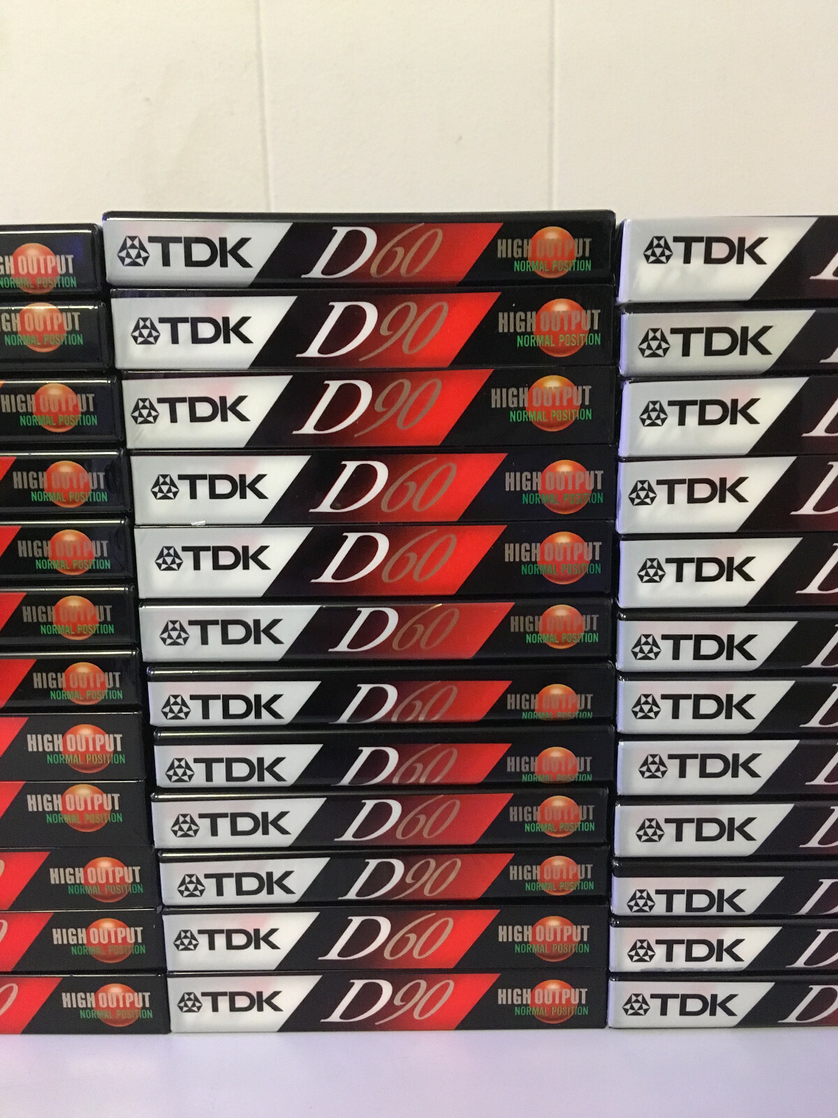 Lot of 42 NOS Blank Cassette Tapes - TDK D - TDK SA - TDK SD - TDK CD Bass