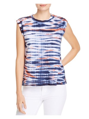 Женская темно-синяя футболка с круглым вырезом без рукавов DOLAN Womens Navy Stretch Tie Dye XS