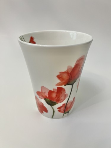 Mikasa KEIRA Set Of 4 Mugs Fine Bone China Poppy Flowers NWT