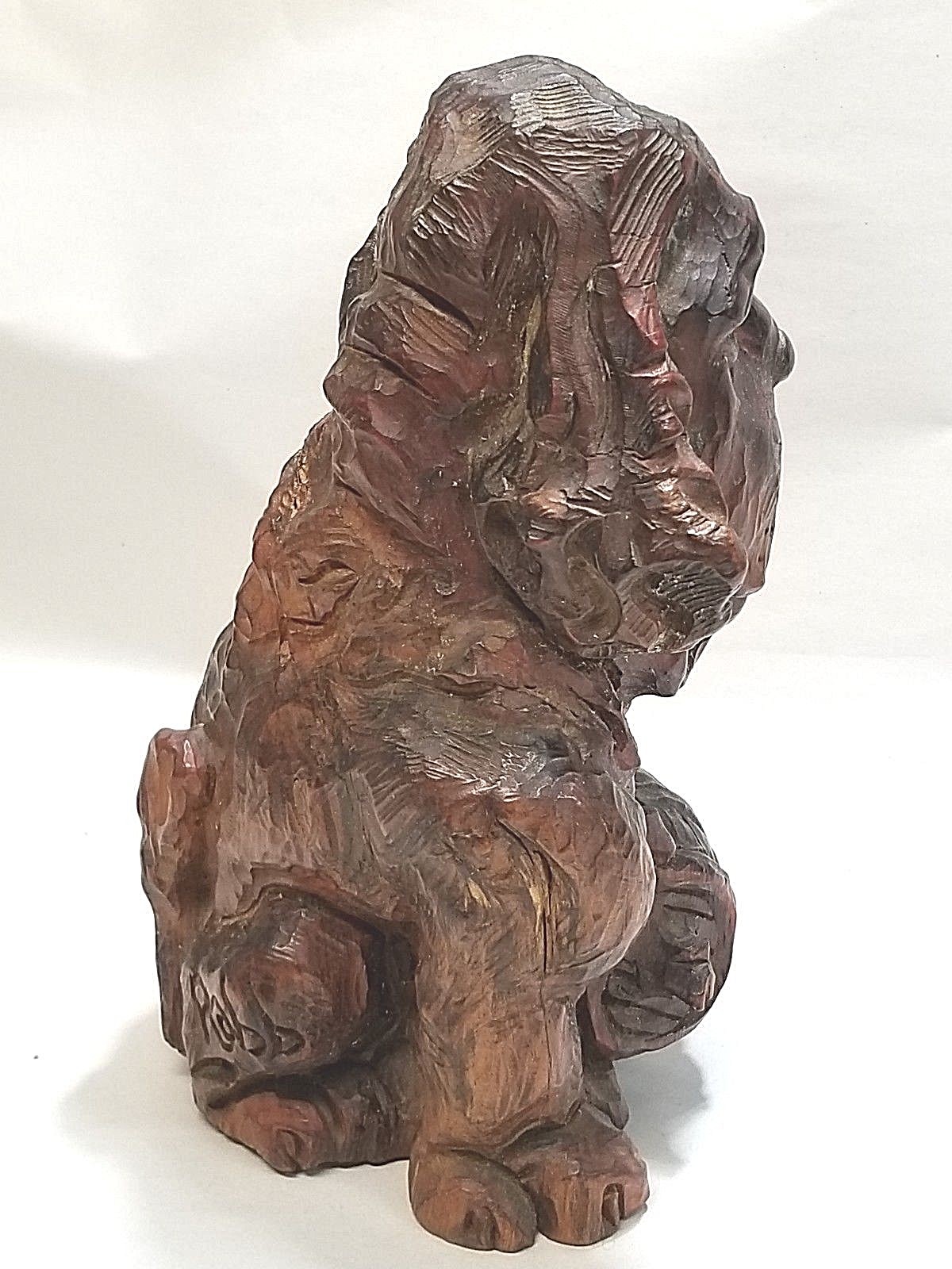 Rabb Wood Carving St. Bernard Dog Snow Rescue with Brandy Keg 8.75