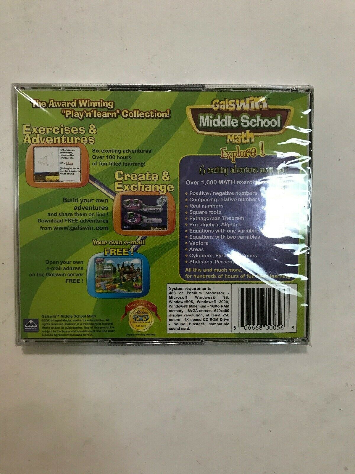 Galswin Middle School Math [CD-ROM] Windows XP / 95/98/2000/mill. Power Packed
