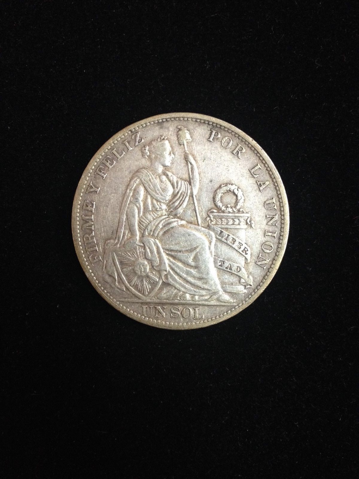 1895 Peru Un Sol Silver Coin *NICE DETAIL