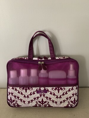 Modella Cosmetic Bag Toiletry Travel Organization w/ Accessories 2 Zipper- VTG